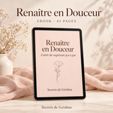 Couverture de l’e-book Renaître en douceur sur le vaginisme, présentée sur une tablette.