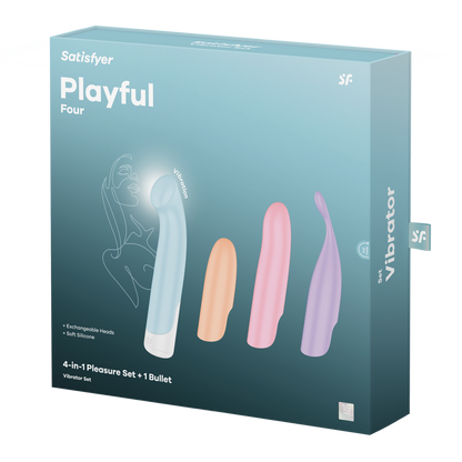 Coffret Satisfyer Playful Four - Vue principale 4 vibromasseurs Secrets de Geishaa