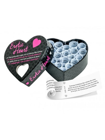 Mini coeur avec 21 défis coquins.